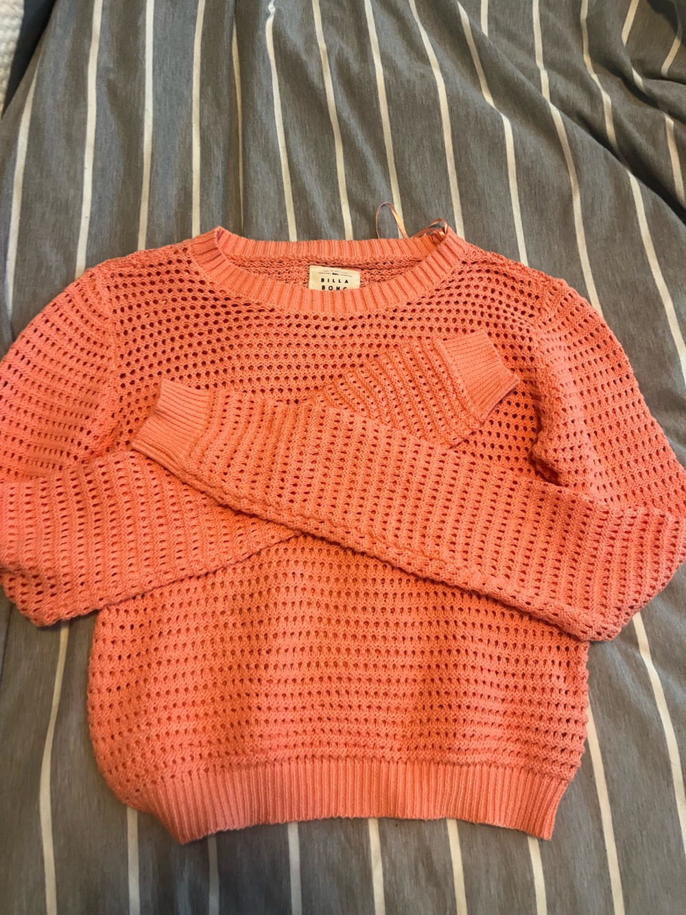 Billabong Coral Open-Weave Crewneck Sweater